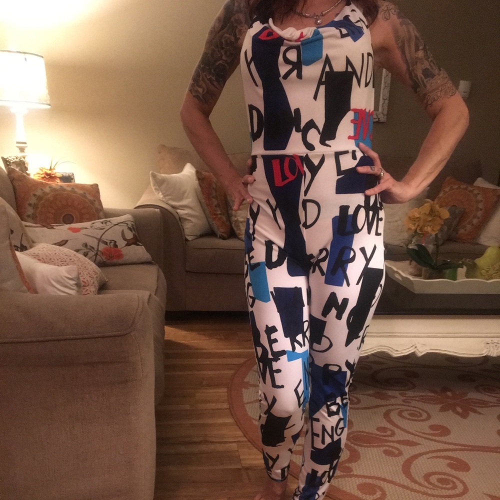 Sexy unique one piece graffiti outfit